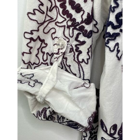 For Cynthia Beach Wear Cover Up‎ Plus 1X Embroidered Cotton Floral Pool Resort - Picture 4 of 11